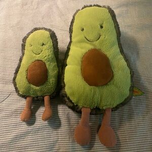 SOLD Small and medium avocado jelly cat plushies